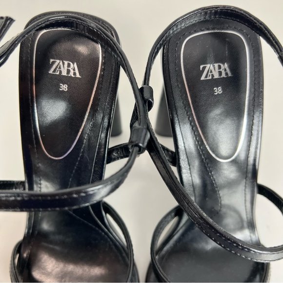Zara, Women’s High Heel Strappy Sandals in Black. Size: 7.5 (US) tags removed - Picture 14 of 15